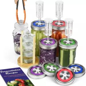 아트컴 22 PC 워터 에어락 발효 키트 - 와이드 마우스 메이슨 병을 위한 간편한 (병은 포함되지 않음)