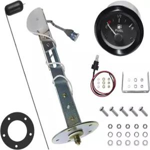 ZNDAW 2인치 52mm 연료 레벨 게이지 센서 E-1/2-F 포인터가 장착된 12V 탱크 미터 보트 트럭 RV 오토바이