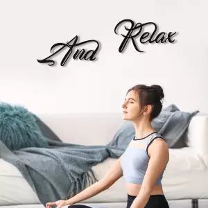 리야올리 블랙 메탈 릴랙싱 월 아트 릴랙스 사인 욕실용 모던 레터 데코 가정용 거실 침실 젠 룸 스파용 3D