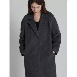 [르오트(LeOT)] 프리미엄 수리알파카 울 스냅 투버튼 미디 코트-사이즈 55~99다양