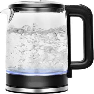 전기 유리 주전자 1.8L 차 및 온수 보일러 360° 회전 베이스 BPA 프리 자동 차단 끓임 건조 방지 304