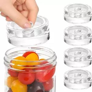 자일리 발효 무게 유리 4팩 와이드 마우스 메이슨 병-이지 그립 핸들 -7Oz 2.75인치 통조림