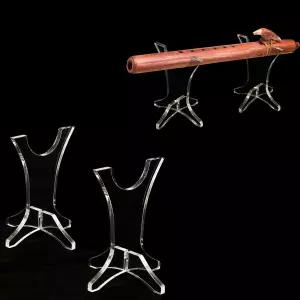 HHUXIUE 플루트 스탠드 데스크톱 디스플레이 아크릴 인도 정리 보관 (투명 2)