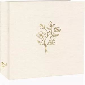 홀로어리 5x7 사진 앨범 100장 포켓 린넨 패브릭 커버 사진용 빅 그림책 가족 결혼식 여행 추억을 위한