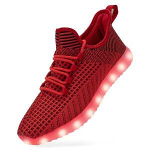 여성 라이트 업 슈즈 남성 유니 USB 충전 LED 할로윈 메시 어퍼 빛나는 운동화 춤추는 스니커즈