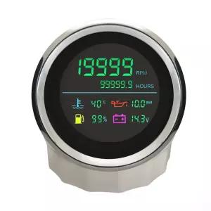 ELING 6 in 1 조정 가능한 자동차 게이지 세트 타코미터 연료 레벨 수온 오일 압력 시간계 전압계 12V 24V