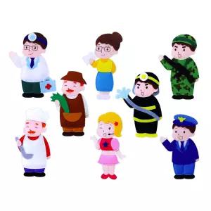 h50 펠트 찍찍이 교육자료(모형) 직업1 8종인형 농부 소방관 요리사 결찰 군인 선생님