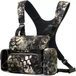 목줄 쌍안경 하네스 가슴 팩 조류 관찰 및 하이킹을 위한 레인지파인더 포켓이 있는 방수 바이노 케이스