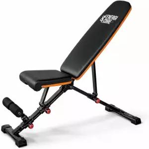 홈 헬스장용 조절 가능한 운동 벤치 - 전신 근력 운동을 위한 접이식 웨이트 경사가 평평하게 감소 에너지