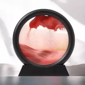 게더릭 슬로우 샌드 아트 액자 (블랙+레드)모래그림 인테리어 멍때리기 오브제 샌드멍 모래멍 원형