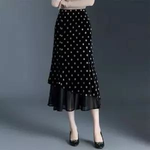 여사친 치마 망사 롱 가을 데일리 벨벳 머메이드 슬림 힙업 SPO마켓3