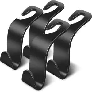 도사야 카시트 헤드레스트 후크 4팩 - 유니버설 오토시트 걸이 보관 정리함 홀더(블랙)