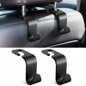 싱가로 유니버설 2팩 카시트 헤드레스트 핸드백 후크 카본 파이버 백시트 보관 정리용 행거 코트 자동차