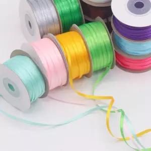 얇은 공단리본 3mm 45m 13컬러 끈 청첩장 콜북 꽃 리본끈 포장끈 선물포장끈