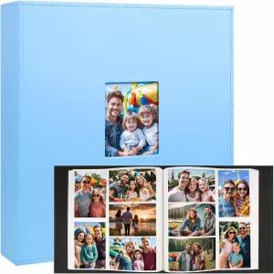 Aevdor 700 포켓 사진 앨범 4x6 초대형 용량 가죽 커버 웨딩 가족 가로 및 세로 700장 무산 페이지 전면 창