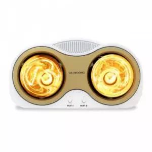 데일리마일샵  델루체 프리미엄 욕실히터 2구 화장실 온열기 욕실난방 벽걸이 DWH-BR2000