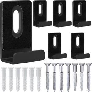 백텍 6Pcs 메탈 미러 클립 걸이 키트 1/2인치 와이드 채널 헤비 듀티 블랙 월 마운팅 프레임리스 빌보드