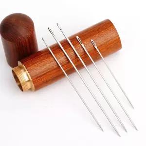 바느질함 원목 바늘통 휴대용 바늘꽂이 보관케이스 바늘꽂이 바늘보관통