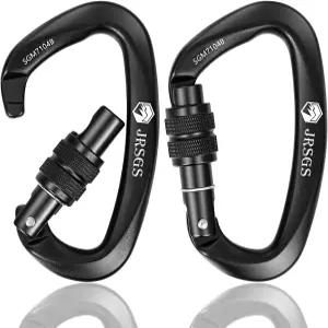 JRSGS 25KN 락킹 클라이밍 카라비너 클립 UlAA 인증 암벽 등반 헤비 듀티 장비 랩핑 사냥 및 구조용 대형