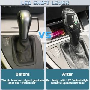 LED 기어 시프트 노브 레버 BMW 1 3 5 6 시리즈 E90 2D E87 자동 액세서리