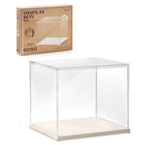 취미 수집품을 위한 로라이프 투명 아크릴 디스플레이 케이스, 조립이 쉬운 먼지 커버 쇼케이스 보관함, 나무 베이스가 있는 쌓을 수 보관용 플라스틱 상자