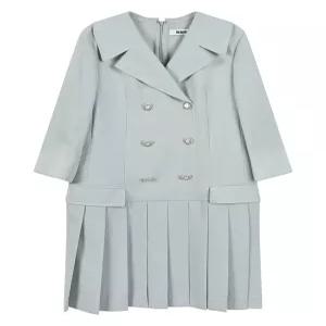 [/드라로얄] 밑단플리츠 카라넥 원피스_RB34WOAM07Z