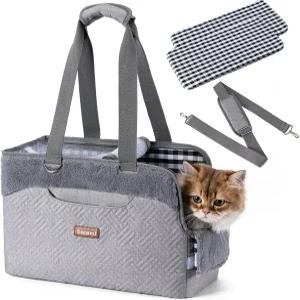 최대 15파운드의 반려동물을 위한 도카미 고양이 캐리어 가방 완전히 열린 메쉬 지붕 측면 통풍구 및 3개의