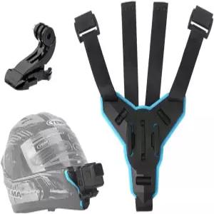 TELESIN 헬멧 마운트 턱 스트랩 클램프 부착 모터사이클 먼지 자전거 홀더 고프로 맥스 히어로 12 11 10 9