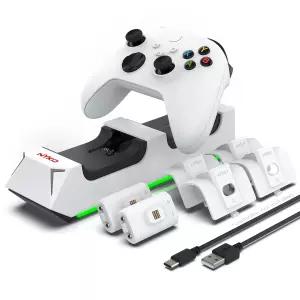 Xbox Series XS용 Nyko 충전소 및 LED 표시등이 있는 컨트롤러 2개와 추가 USB 포트가 충전 스탠드 -