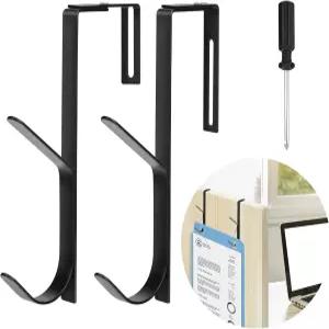 Whhbtye 조절 가능한 이중 코트 후크 두꺼운 큐비클 벽 금속 오버 더 패널 더블 패널용 두께