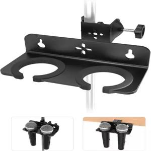 클램프(알루미늄/고무)가 장착된 Etour 멀티 마이크 홀더 스탠드 및 책상 가장자리 벽에 장착 최대 2개의