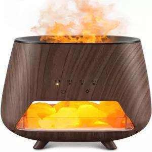 JJNJJN 가정용 에센셜 오일 디퓨저 히말라야 핑크 솔트 락이 있는 200ml 아로마테라피 자동 꺼짐 기능 및