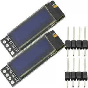 2Pcs 0.91인치 OLED 화면 128x32 IIC I2C 흰색 LCD 디스플레이 DIY SSD 1306 모듈 DC 3.3V 5V 아두이노 PIC
