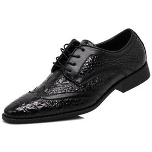 ODN 남성 악어 무늬 옥스퍼드 패션 레이스업 드레스 슈즈