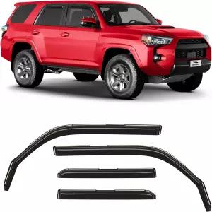 토요타 4러너 2010-2024용 보론 글래스 채널 내 내구성이 뛰어난 레인 가드 윈도우 디플렉터 통풍구 바이저