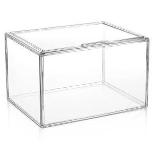 자석 문이 있는 스태커블 디스플레이 보관함, 투명 아크릴 케이스, 방진 책 및 화장품 대형 피규어 수집품을 위한 취미 명품 가방, 스포츠화