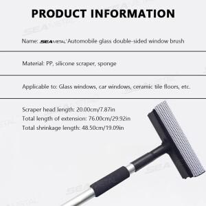 자동차 창 청소 브러시 거울 유리 스퀴지 와이퍼 2 in 1개폐식 긴 손잡이 앞 세척 도구