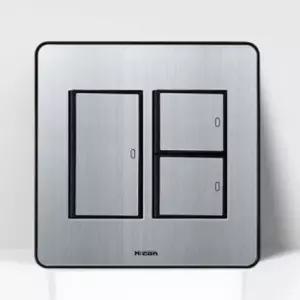 현대 2개용 3구 스위치 실버 전기 전등 벽 스위치