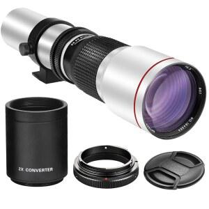 High-Power 500mm /1000mm f /8 SL3, II, White Cameras II T7I, Manual 70D, - Lens Telephoto EOS T3, T6i, 5D, T5, T8I, T6s, T7, for 6D 7D IV, 80D, T5i, 60D, Rebel SLR T3i, EOS5D 90D,