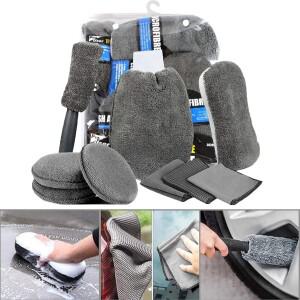 자동차 청소 키트 세차 도구 내부 외부 극세사 디테일링 세트 9 개