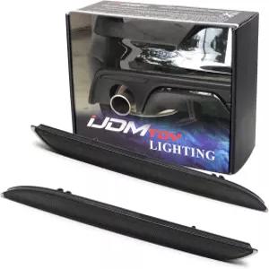 2015-2017 포드 머스탱 OE-Spec LH RH 어셈블리와 호환되는 iJDMTOY 블랙 스모크 렌즈 리어 범퍼 리플렉터