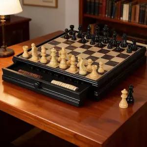 체스보드 원목체스판 세트용 클래식 게임 서랍형 대형