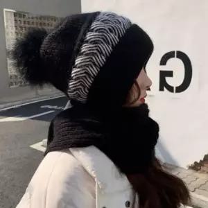 니트 모자 털 목도리 방한 겨울 사파리