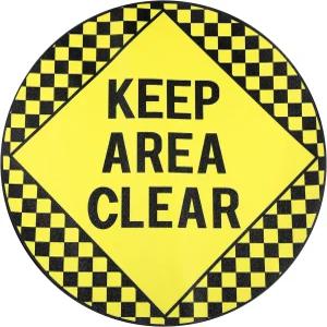 예시야 1개 바닥 표지판 - 16인치 미끄럼 방지 스티커 투명 유지 노란색에 검은색 표시