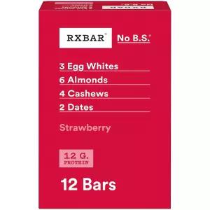 RXBAR 단백질 바 12g 텐 프리 스낵 딸기 22온스 박스(12바)