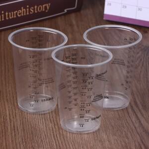 정확한 수지 페인트 10피스 일회용 호환 플라스틱 측정 컵 8OZ 투명 에폭시 혼합