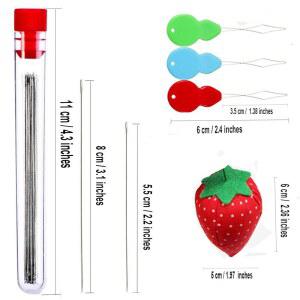 초미세 얇은 비딩 쿠션으로 바늘 직선 만드는 자수 바느질 바늘을 실타래와 주얼리 40개