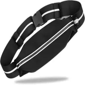 피트니스 페이버릿 트라이애슬론 레이스 벨트 러닝 비브 홀더 - 원 사이즈 블랙 네오프렌 반사 방수 팩 및