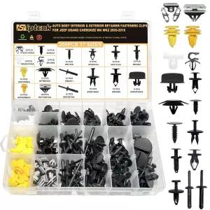 Siptenk 205PCS 자동차 리테이너 클립 패스너 17가지 인기 사이즈 범퍼 펜더 도어 패널 자동 푸시 핀 리벳