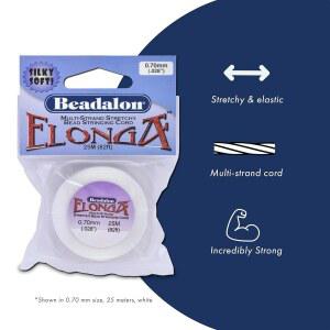 비달론 엘롱가 코드 흰색 25M 012인치 스트레치 3MM 82피트